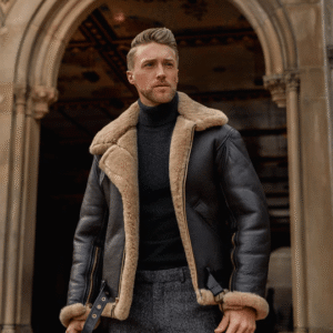 B3 Aviator Jacket for Men – Sheepskin Shearling Leather RAF Style