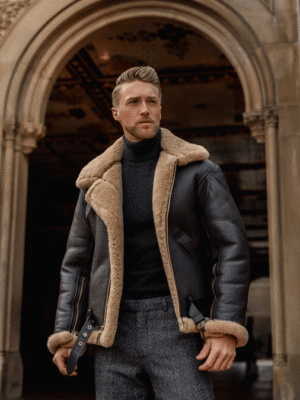 B3 Aviator Jacket for Men – Sheepskin Shearling Leather RAF Style