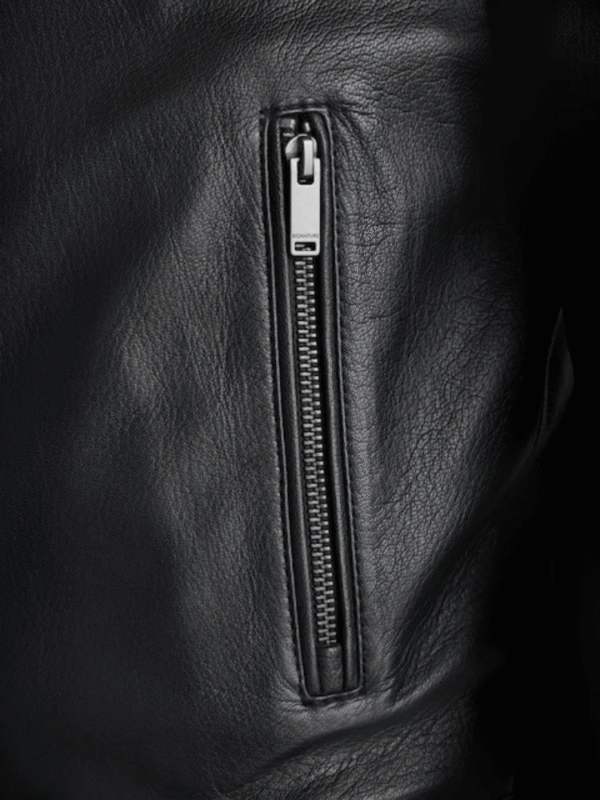 Black Leather Bomber Jacket for Men – Signature Style & Timeless Design - Image 5