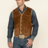 Boar Suede Leather Vest for Outdoorsmen Genuine Grade A Suede & Faux Shearling Lining Boar Suede Leather Vest with Faux Shearling Lining for Outdoorsmen