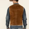Boar Suede Leather Vest for Outdoorsmen Genuine Grade A Suede & Faux Shearling Lining (2) Boar Suede Leather Vest with Faux Shearling Lining for Outdoorsmen