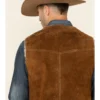 Boar Suede Leather Vest for Outdoorsmen Genuine Grade A Suede & Faux Shearling Lining (3) Boar Suede Leather Vest