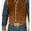 Boar Suede Leather Vest for Outdoorsmen Genuine Grade A Suede & Faux Shearling Lining (4) Boar Suede Leather Vest