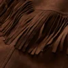 Women’s Coffee Suede Fringe Blazer