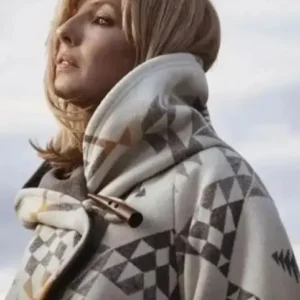 Beth Dutton White Cloak Coat – Wool Blend Hooded Winter Coat Inspired by Yellowstone