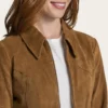 Fringe Suede Jacket for Women – Stylish Brown Suede Outerwear