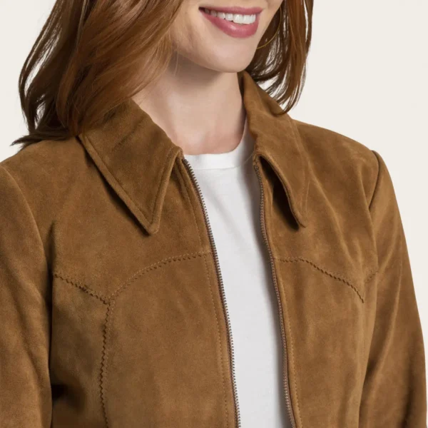 Essential Western Fringe Suede Jacket for Women – Stylish Brown Suede Outerwear - Image 3