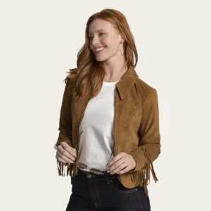 Western Fringe Suede Jacket for Women