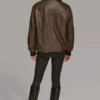 Everleigh Faux Fur Lined Bomber Jacket – Genuine Leather with Warm Lining & Dual Pockets (3) Faux Fur Lined Bomber Jacket – Genuine Cow Leather
