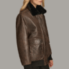 Everleigh Faux Fur Lined Bomber Jacket – Genuine Leather with Warm Lining & Dual Pockets (5) Faux Fur Lined Bomber Jacket – Genuine Cow Leather