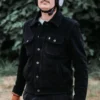 Gold Bison™ Black Suede Western Jacket – Handmade Italian Calfskin "Gold Bison Black Suede Western Jacket in Italian Calfskin – Handmade Luxury Men's Outerwear"