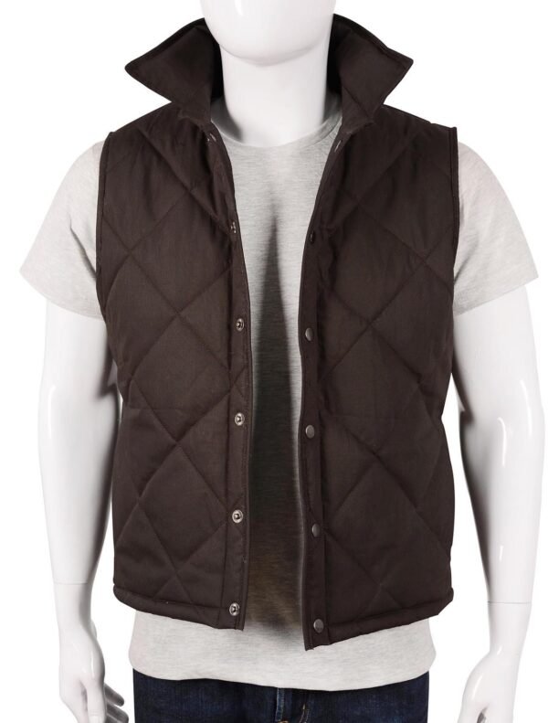 John Dutton Brown Quilted Vest Yellowstone – Inspired by Kevin Costner - Image 3