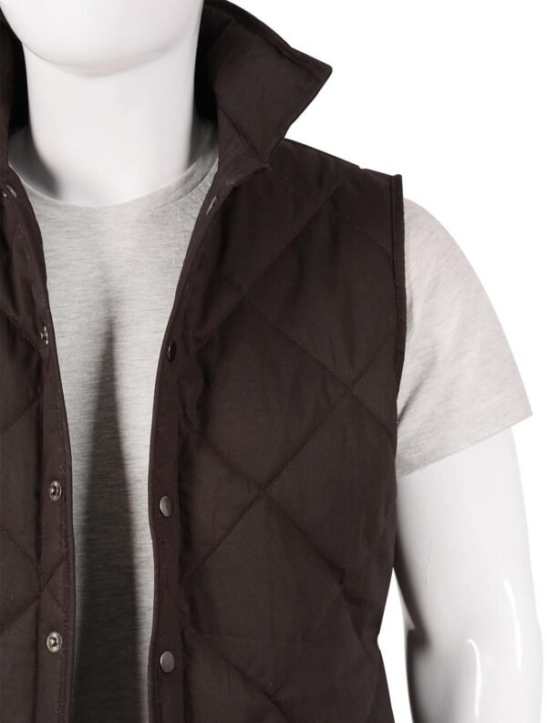 John Dutton Brown Quilted Vest Yellowstone – Inspired by Kevin Costner - Image 5