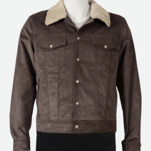 John Dutton Corduroy Jacket from Yellowstone in brown with shearling collar