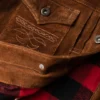 Brown Suede Leather Trucker Jacket