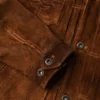 Brown Suede Leather Trucker Jacket