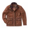 Luxurious Brown Suede Leather Jacket for Women with Shearling Collar (2) Women’s Waxed Suede Brown Leather Jacket
