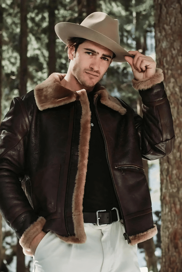 Luxury Men's B3 Aviator Shearling Jacket – Premium Merino Sheepskin, Handmade in Italy - Image 4