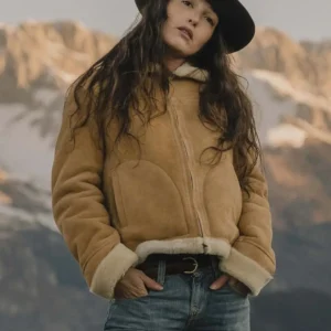 Luxury Women's Shearling Flight Jacket – Handmade Italy Sheepskin Aviator Jacket