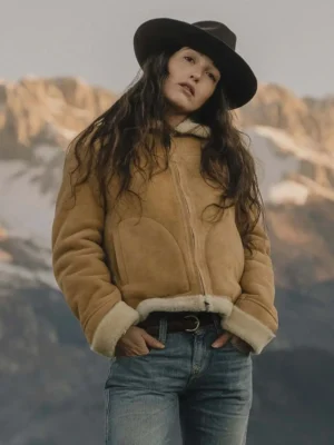 Luxury Women's Shearling Flight Jacket – Handmade Italy Sheepskin Aviator Jacket