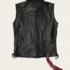 Men's Black Leather Vest – Full Grain Cowhide Biker Sleeveless Jacket (2) Men's Black Leather Vest – Full Grain Cowhide Sleeveless Biker Jacket