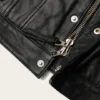 Men's Black Leather Vest – Full Grain Cowhide Biker Sleeveless Jacket (5) Men’s Black Full Grain Cowhide Leather Vest