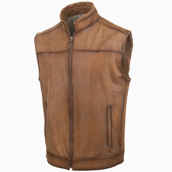 Men's Brown Suede Leather Vest