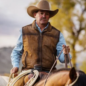 Men's Brown Suede Leather Vest