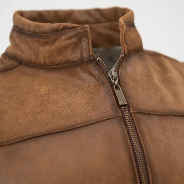Men's Brown Suede Leather Vest – Genuine Suede Sleeveless Vest for Men - Image 4