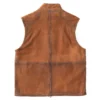 Men's Leather Vest Brown with Zip and Snap Closure – Classic Style (3) Men’s Zip & Snap Brown Leather Vest