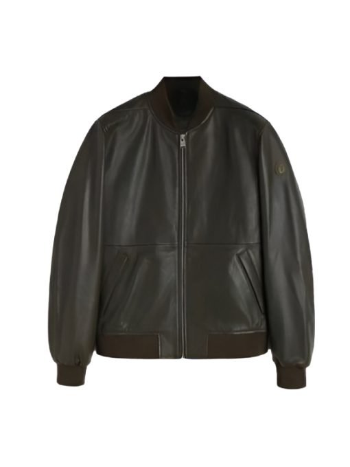 Men’s Ultimate Classic Bomber Leather Jacket in Black – Real Leather with Rib-Knitted Collar