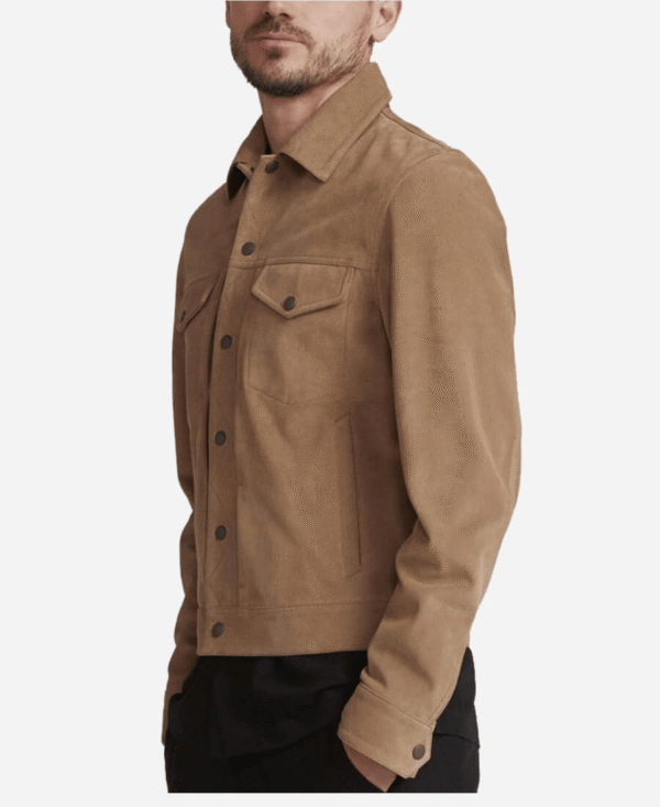 Rick Grimes Season 9 Jacket – The Walking Dead Brown Suede Leather Jacket - Image 2