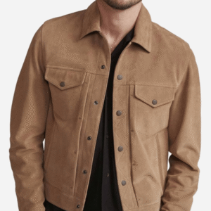 Rick Grimes Season 9 Jacket in brown suede leather from The Walking Dead