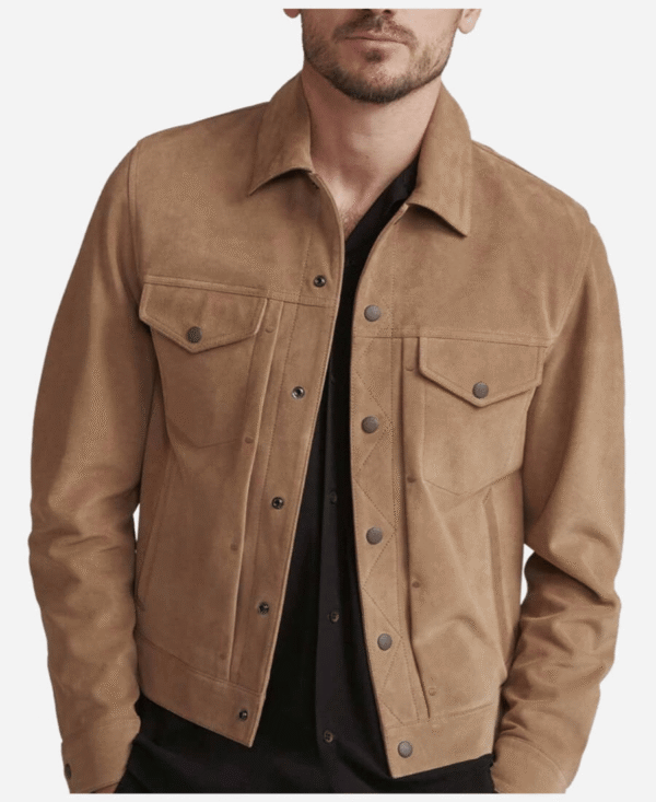 Rick Grimes Season 9 Jacket in brown suede leather from The Walking Dead