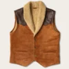 Mens Western Cowhide Sherpa Vest