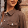 Threadbare Chocolate Brown Classic Denim Jacke