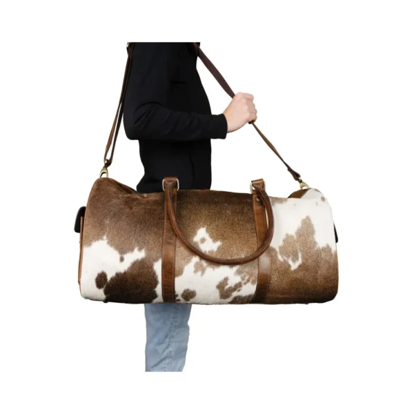 Schneiders Cowhide Leather Duffle Bag – Real Hair-On Hide Travel Bag - Image 5