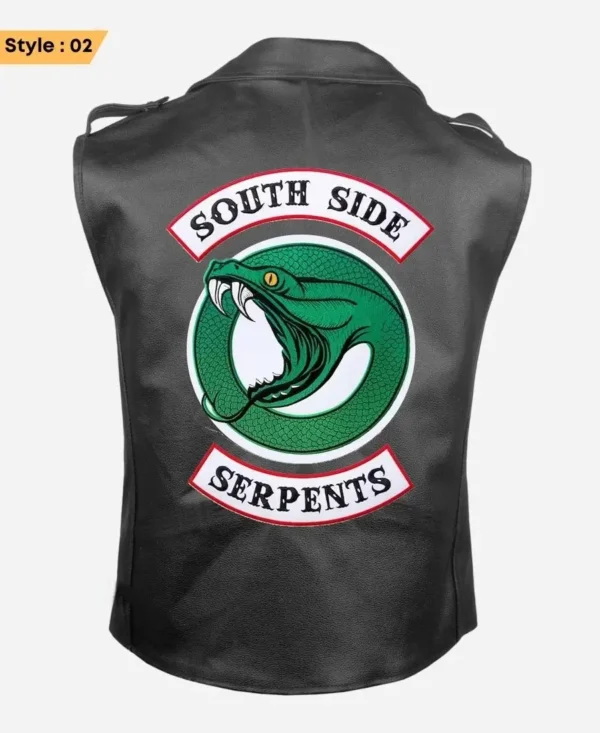 Southside Serpents Black Leather Biker Vest - Riverdale Inspired