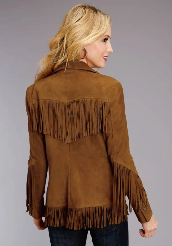 Stetson Brown Leather Fringe Jacket for Women - Stylish & Durable - Image 3