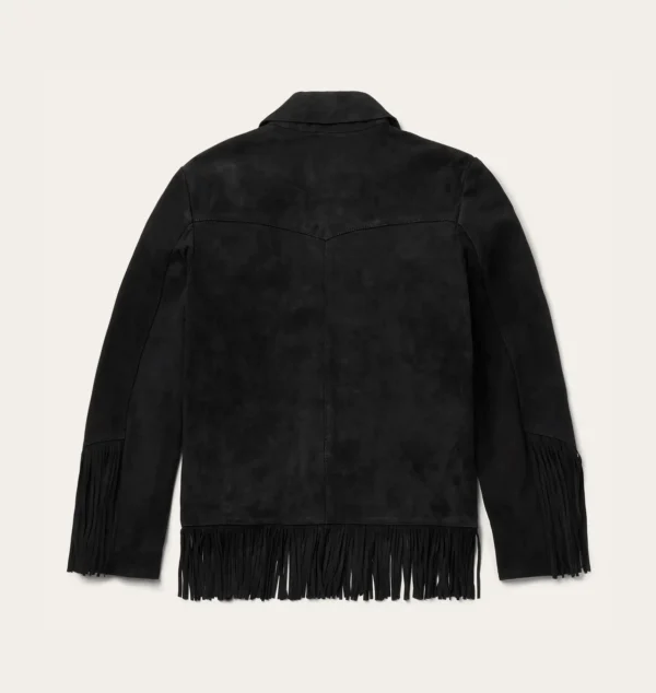 Stunning Black Suede Fringe Jacket for Women – Classic Western Style - Image 2