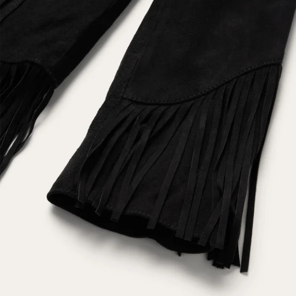 Stunning Black Suede Fringe Jacket for Women – Classic Western Style - Image 5