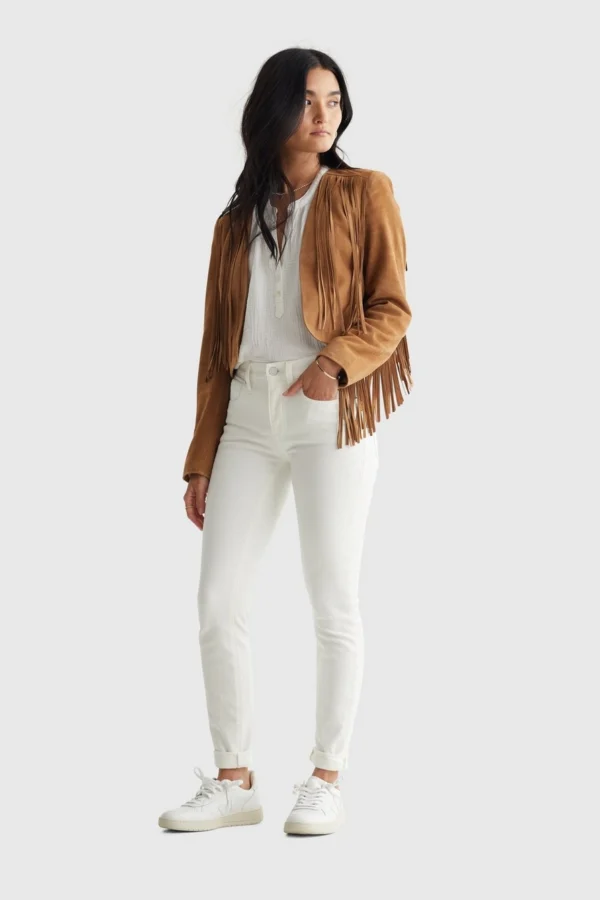 Stunning Camel Leather Bolero Jacket for Women – Retro Cowgirl Biker Style - Image 5
