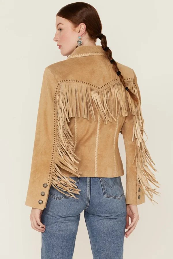 Stunning Women’s Suede Fringe Jacket – Premium Western Yellowstone Style - Image 2