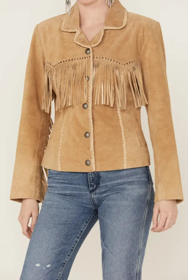 Stunning Women’s Suede Fringe Jacket – Premium Western Yellowstone Style - Image 3
