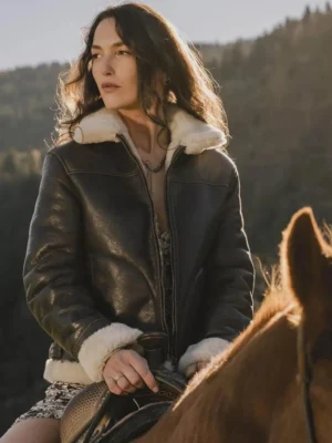 Brown Shearling Aviator Jacket for Women – Handmade Italian Merino Sheepskin Coat