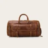 The Bard Weekender – Premium Handmade Leather Duffle Bag for Travel (2) The Bard Weekender handmade leather duffle bag with shoe compartment and front pocket – Jacket Journey