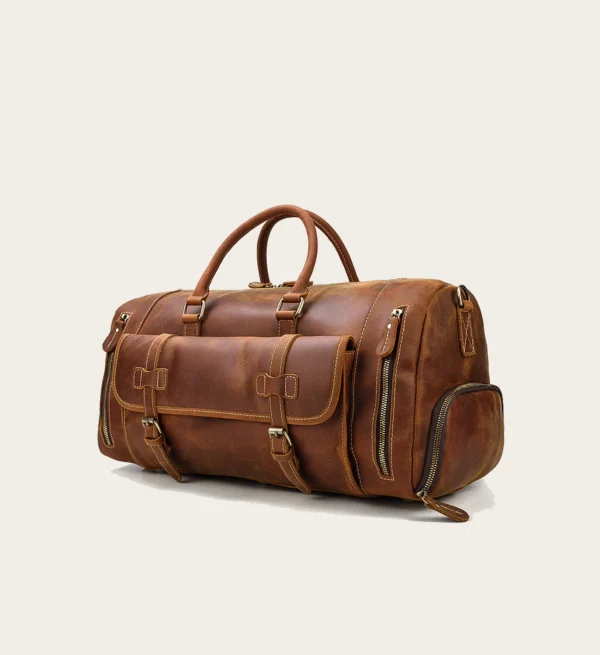 The Bard Weekender – Premium Handmade Leather Duffle Bag for Travel - Image 3