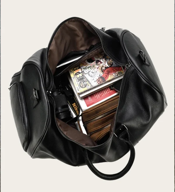 The Endre Weekender – Vintage Leather Duffle Bag for Travel & Gym - Image 4