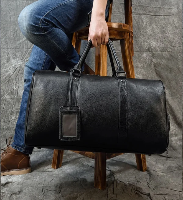 The Endre Weekender – Vintage Leather Duffle Bag for Travel & Gym - Image 6