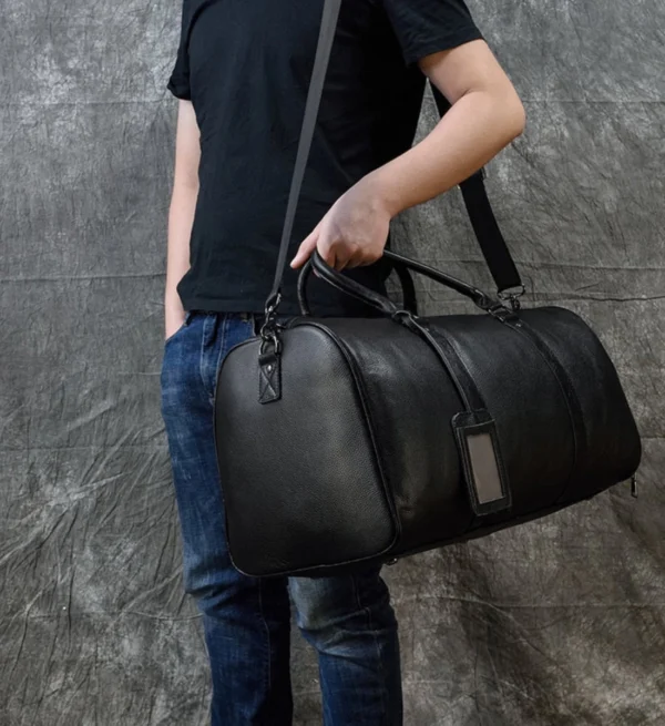 The Endre Weekender – Vintage Leather Duffle Bag for Travel & Gym - Image 7